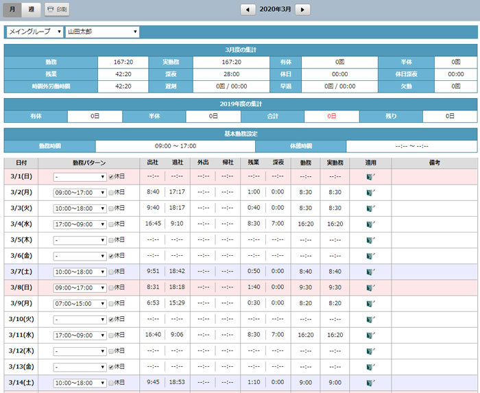 タイムカード Timebiz クラウド勤怠管理